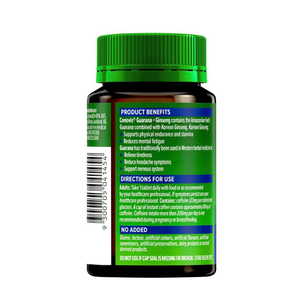 Cenovis Guarana & Ginseng Energy Support Tablets - 60 pack