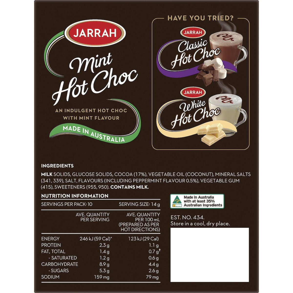 Jarrah Mint Hot Chocolate 10 pack