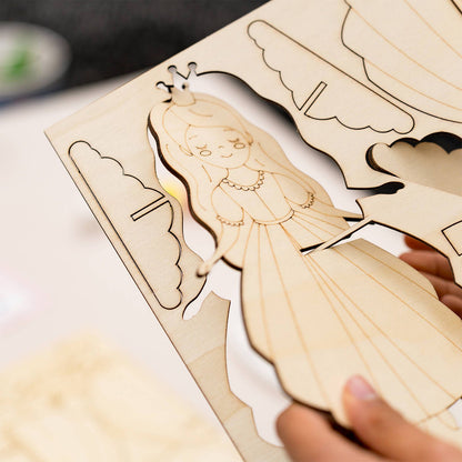 Crafted Princess Wooden Puzzle Kit - 18 Pieces - 195 x 305mm