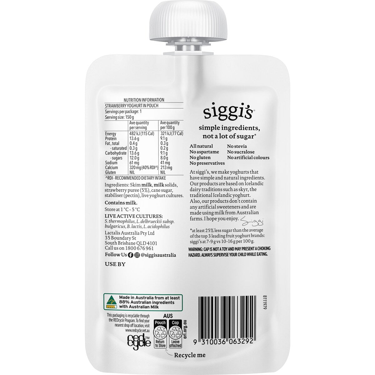 Siggi's Yoghurt Strawberry 150g