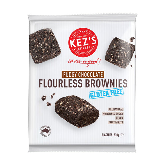 Kezs Kitchen Gluten Free Fudgy Chocolate Flourless Brownies 210g Each