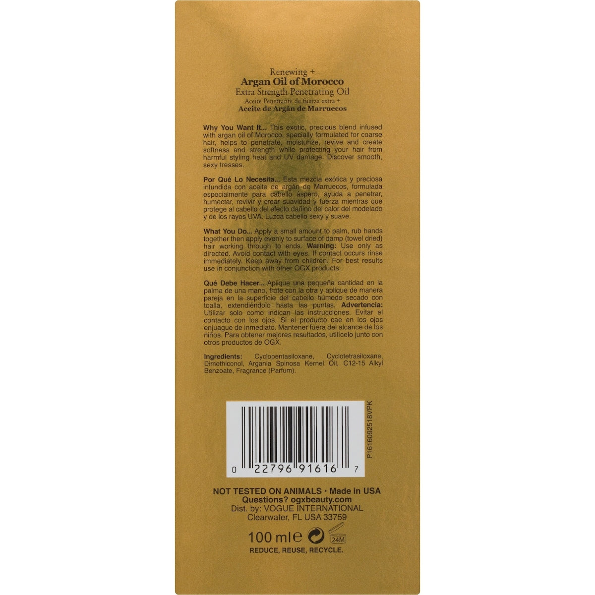 Ogx Argan Oil Extra Penetrating Hair Oil 100ml