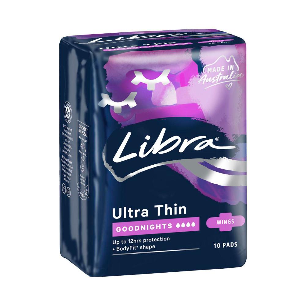 Libra Goodnights Ultra Thin Pads - 10 pack