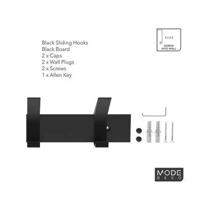 Mode Hat and Coat Rack - 4 Sliding Hooks - 450mm