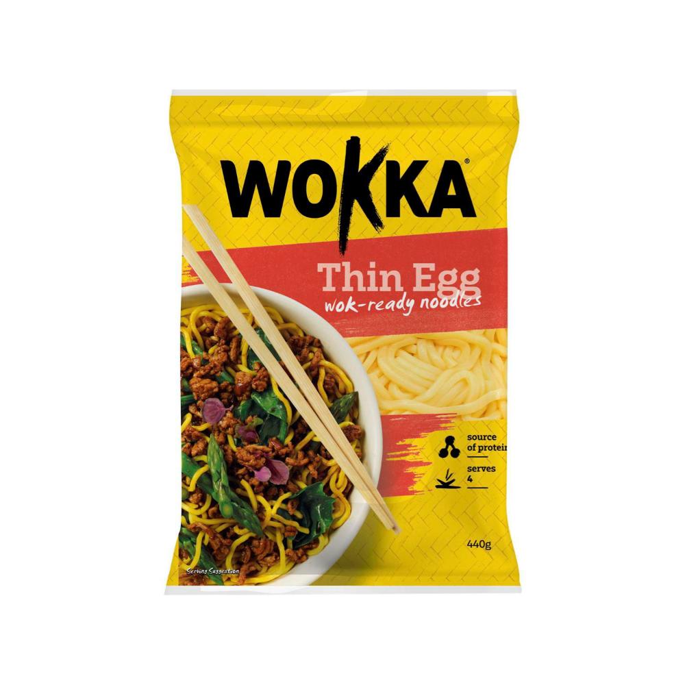 Wokka Thin Egg Style 98% Fat Free Noodles - 440g