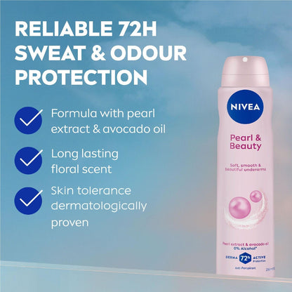 Nivea Pearl & Beauty Aerosol Antiperspirant Deodorant 250ml