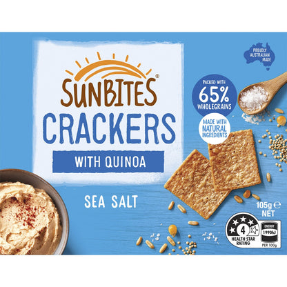 Sunbites Sea Salt Snack Crackers with Quinoa Share Pack 105g