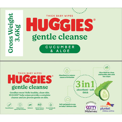 Huggies Thick Baby Wipes Cucumber & Aloe 400 Pack