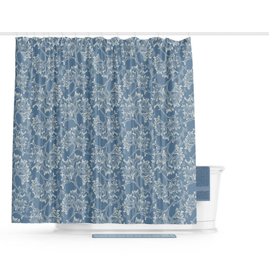 Barelli Shower Curtain Coral Blue 180 x 180cm