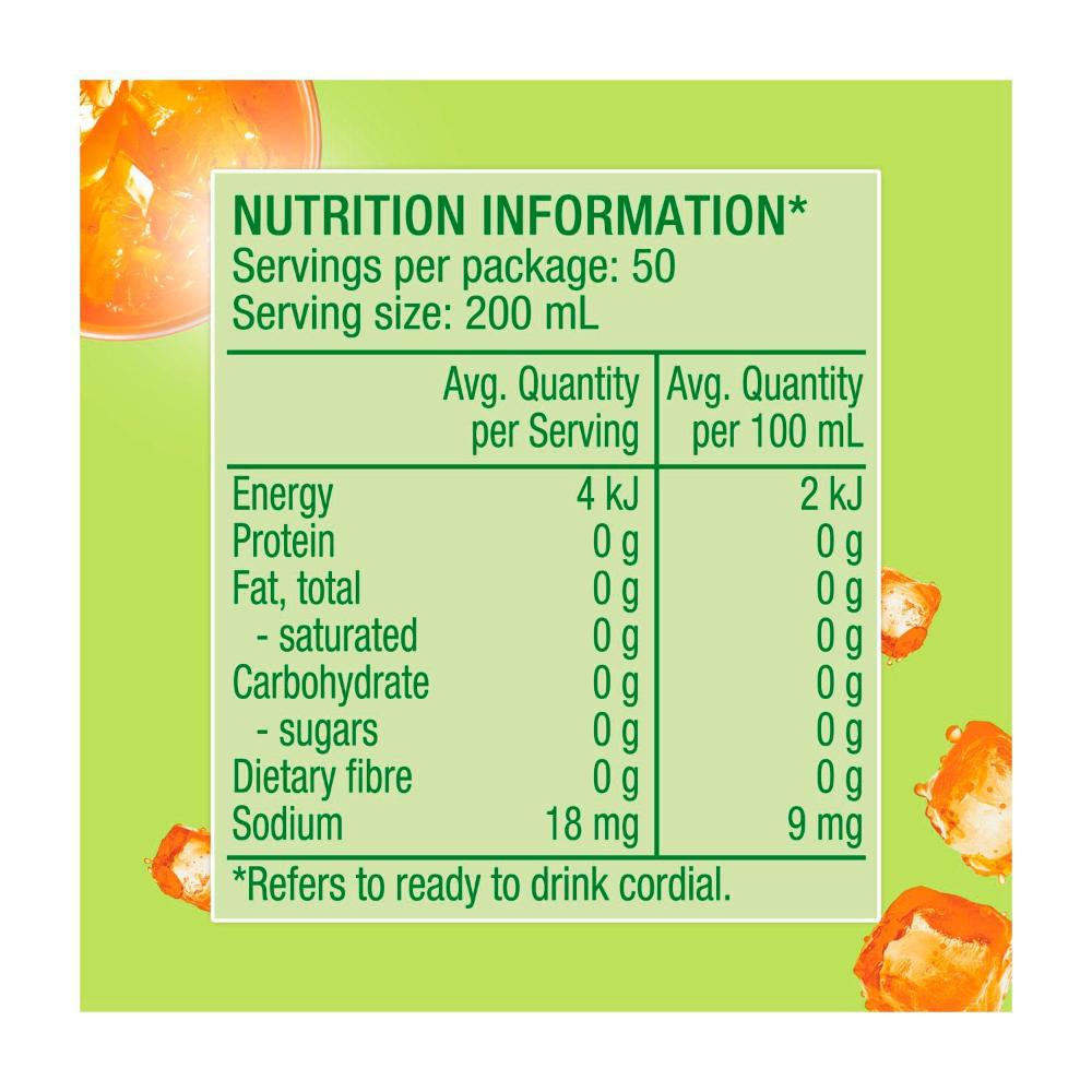 Golden Cire Cordial Zero Sugar Fruit Cup - 2L