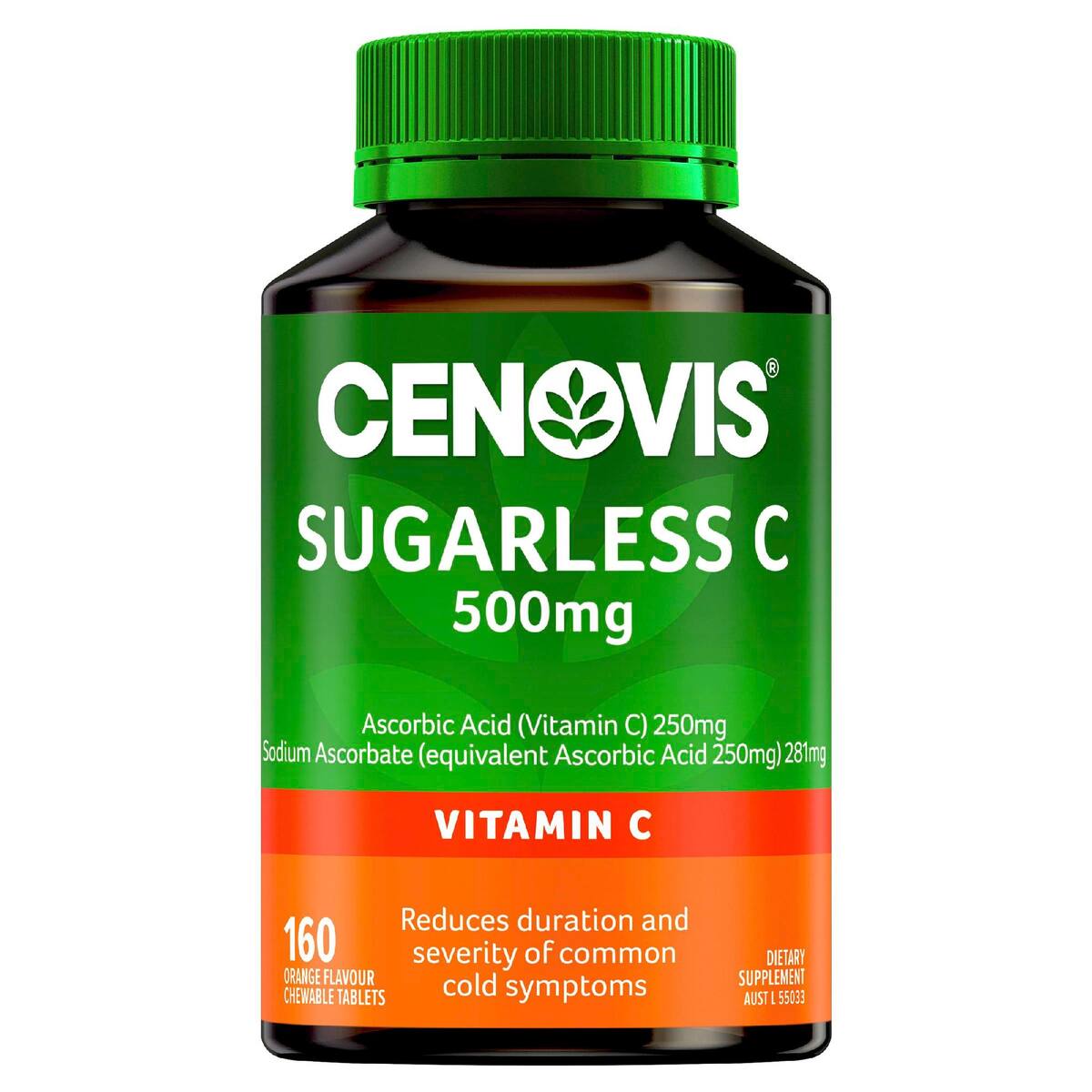Cenovis Sugarless Vitamin C Chewable 500mg Tablets Immune Support 160 Pack