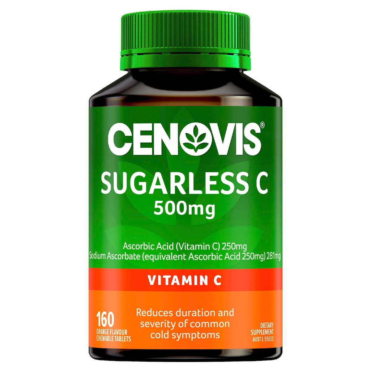 Cenovis Sugarless Vitamin C Chewable 500mg Tablets Immune Support 160 pack