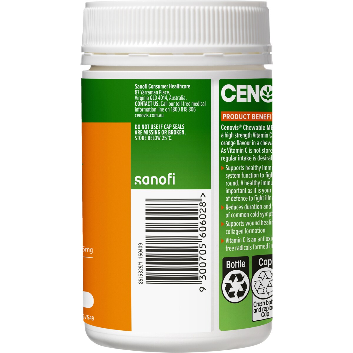 Cenovis Mega Vitamin C 1000mg Chewable Tablets For Immune Support 100 pack