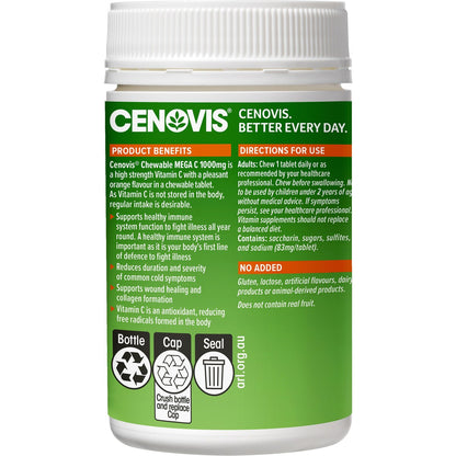 Cenovis Mega Vitamin C 1000mg Chewable Tablets For Immune Support 100 pack