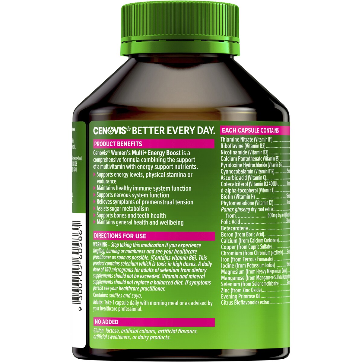 Cenovis Once Daily Womens Multi + Energy Boost Capsules 100 pack