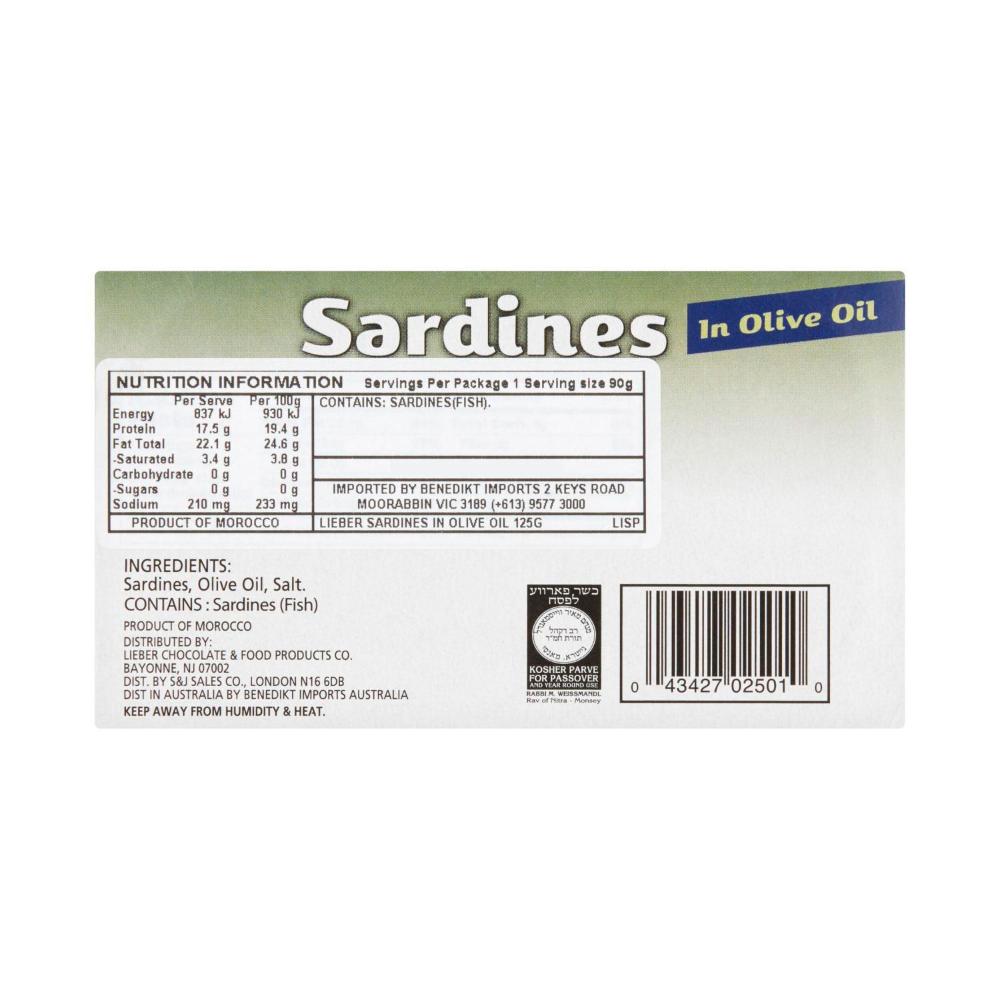 Liebers Sardines IN Olive Oil KB - 125g