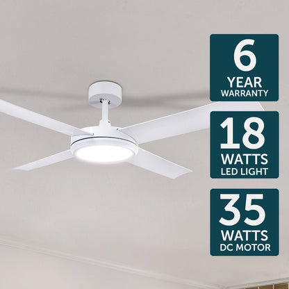 Brilliant White LED CCT Inaya DC Ceiling Fan - 52"