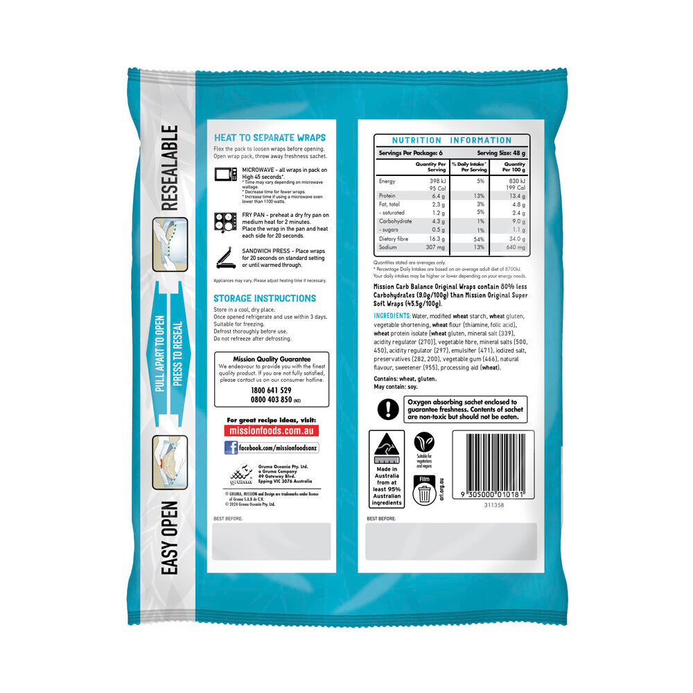 Mission Carb Balance Wrap 6 Pack - 288g