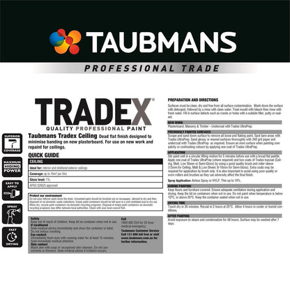 Taubmans Tradex Ceiling Paint - 4L