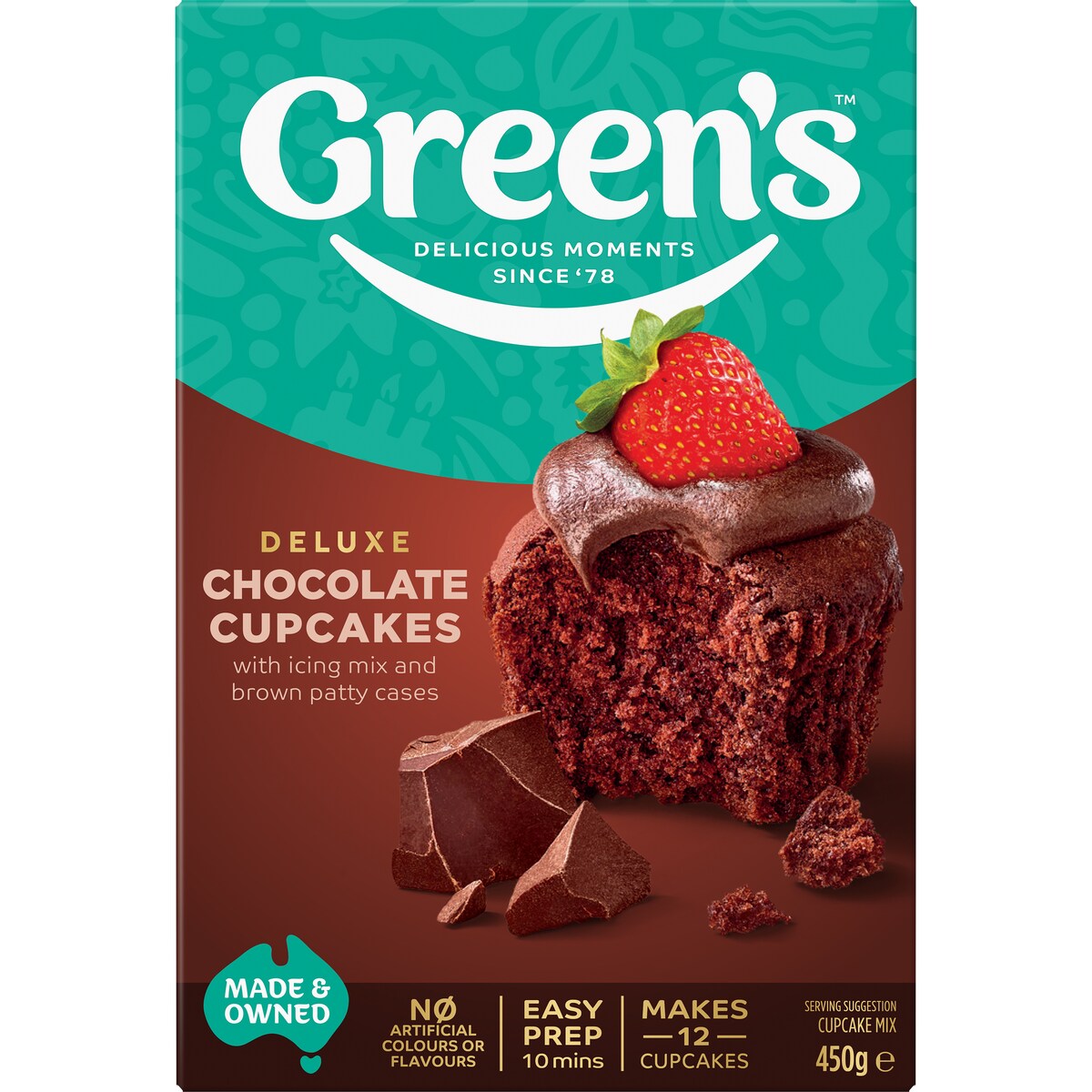 Green's Temptations Chocolate Cupcake Mix 450g
