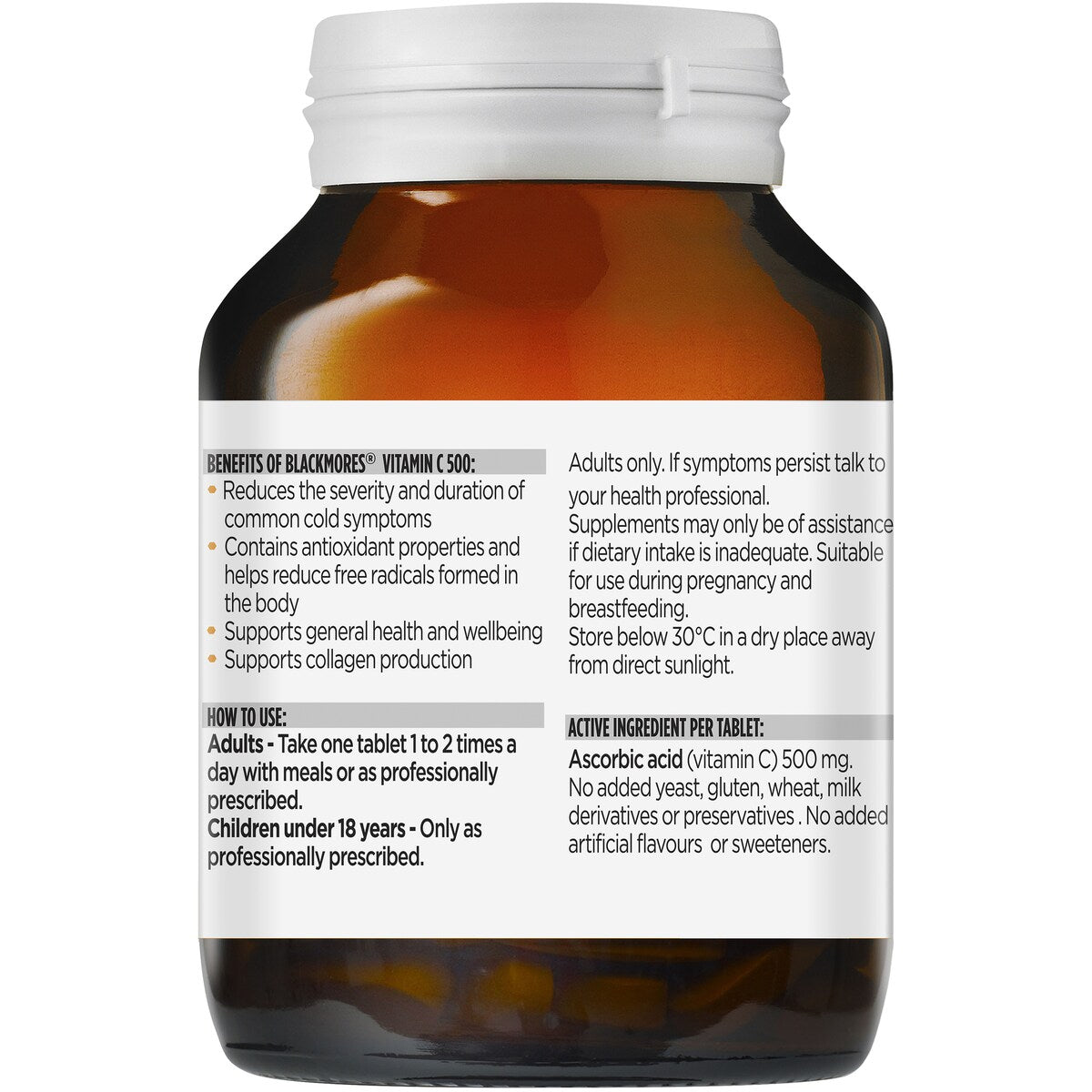 Blackmores Vitamin C 500mg Immune Support Tablets 120 pack