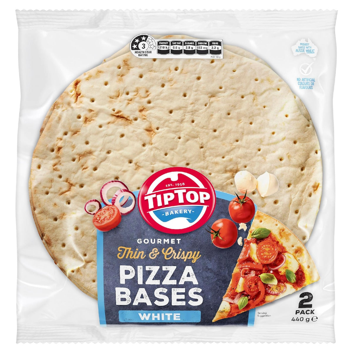 Tip Top Pizza Bases White 12 Inch Bakery 2 Pack