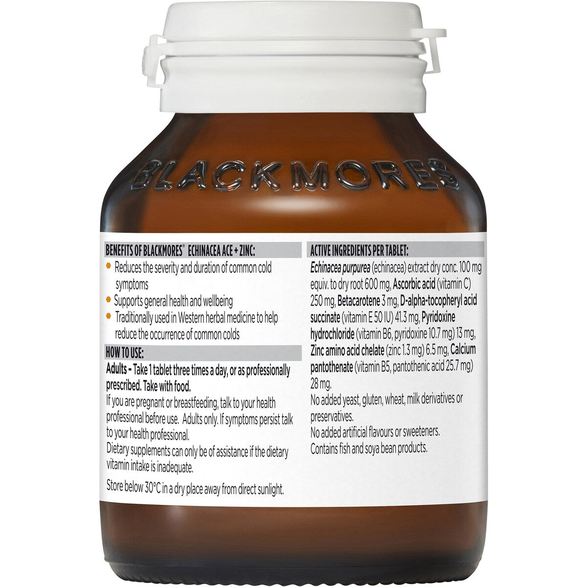Blackmores Echinacea ACE + Zinc Vitamin C Immune Support Tablets 60 pack