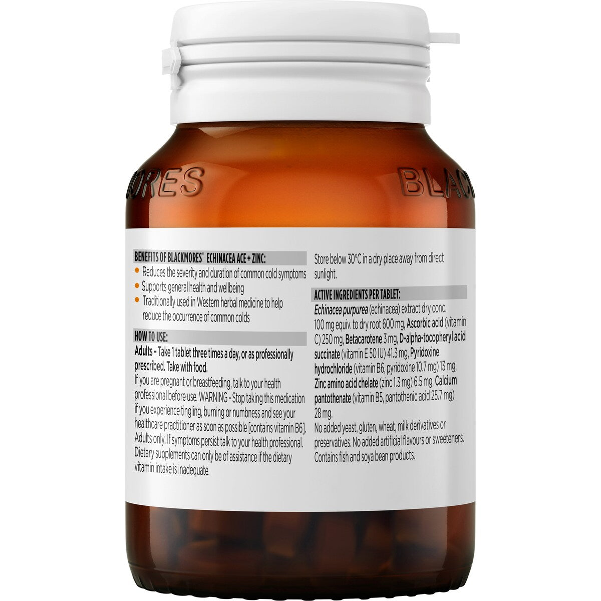 Blackmores Echinacea ACE + Zinc Vitamin C Immune Support Tablets 60 pack