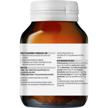 Blackmores Echinacea ACE + Zinc Vitamin C Immune Support Tablets 60 pack