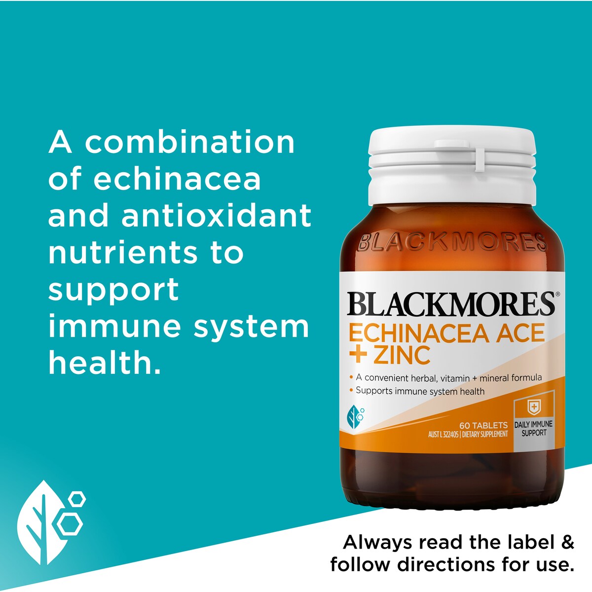 Blackmores Echinacea ACE + Zinc Vitamin C Immune Support Tablets 60 pack
