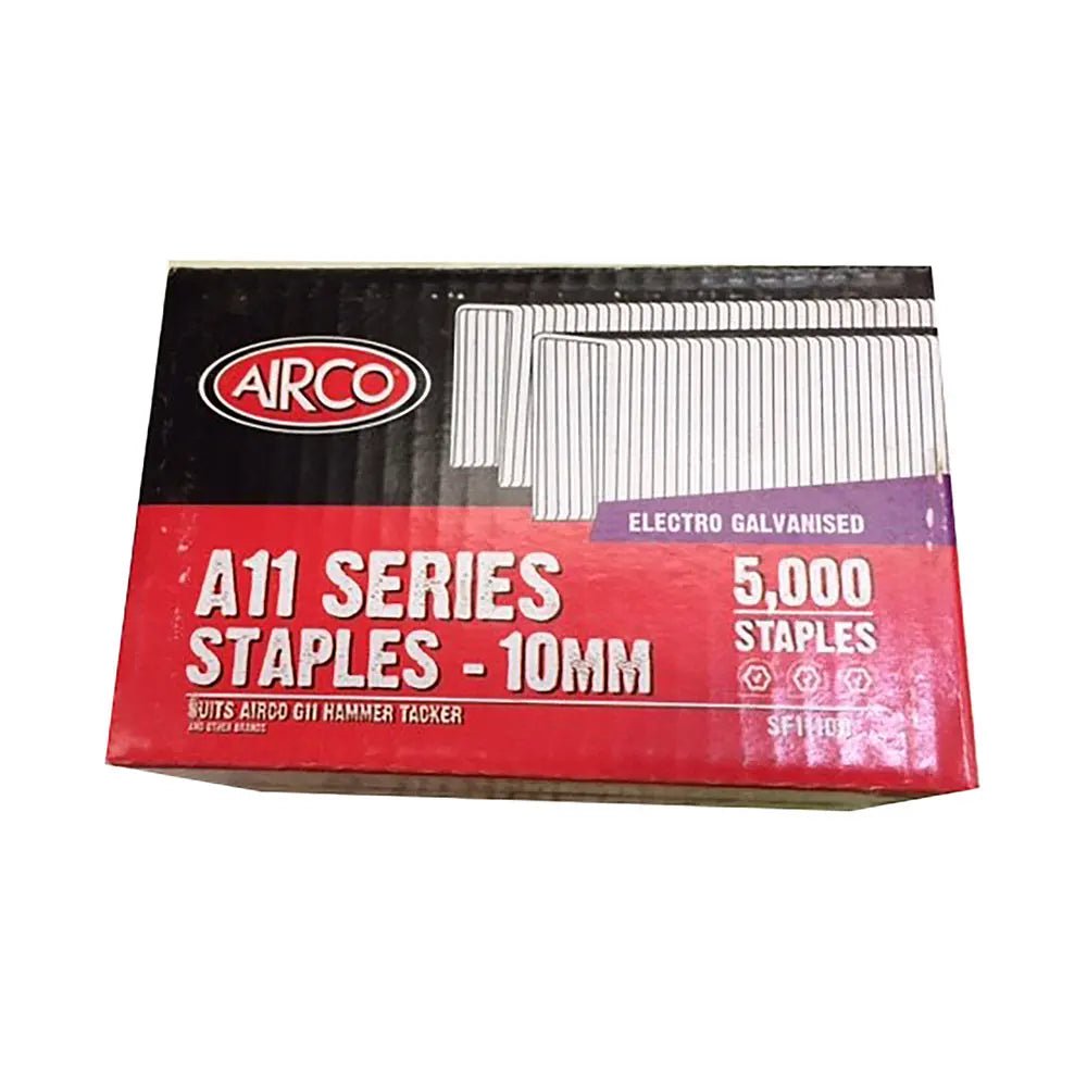 AIRCO A11 Series Staples Electro Galvanised - 10mm Box of 5000 SF11100