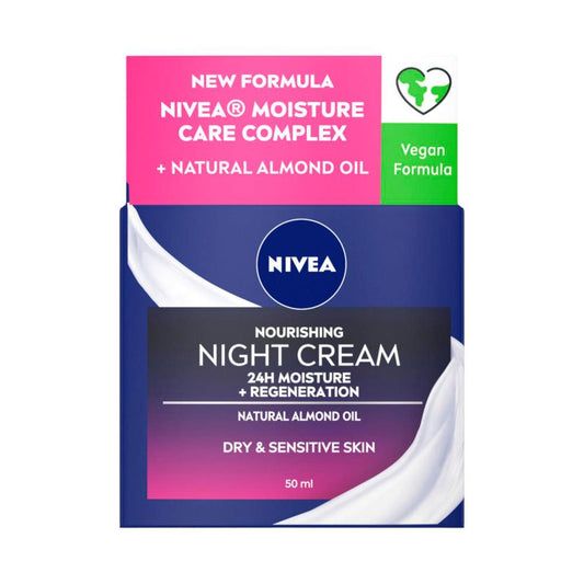 Nivea Daily Moisturiser Night Cream Dry Sensitive - 50mL