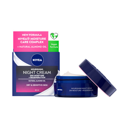 Nivea Daily Moisturiser Night Cream Dry Sensitive - 50mL