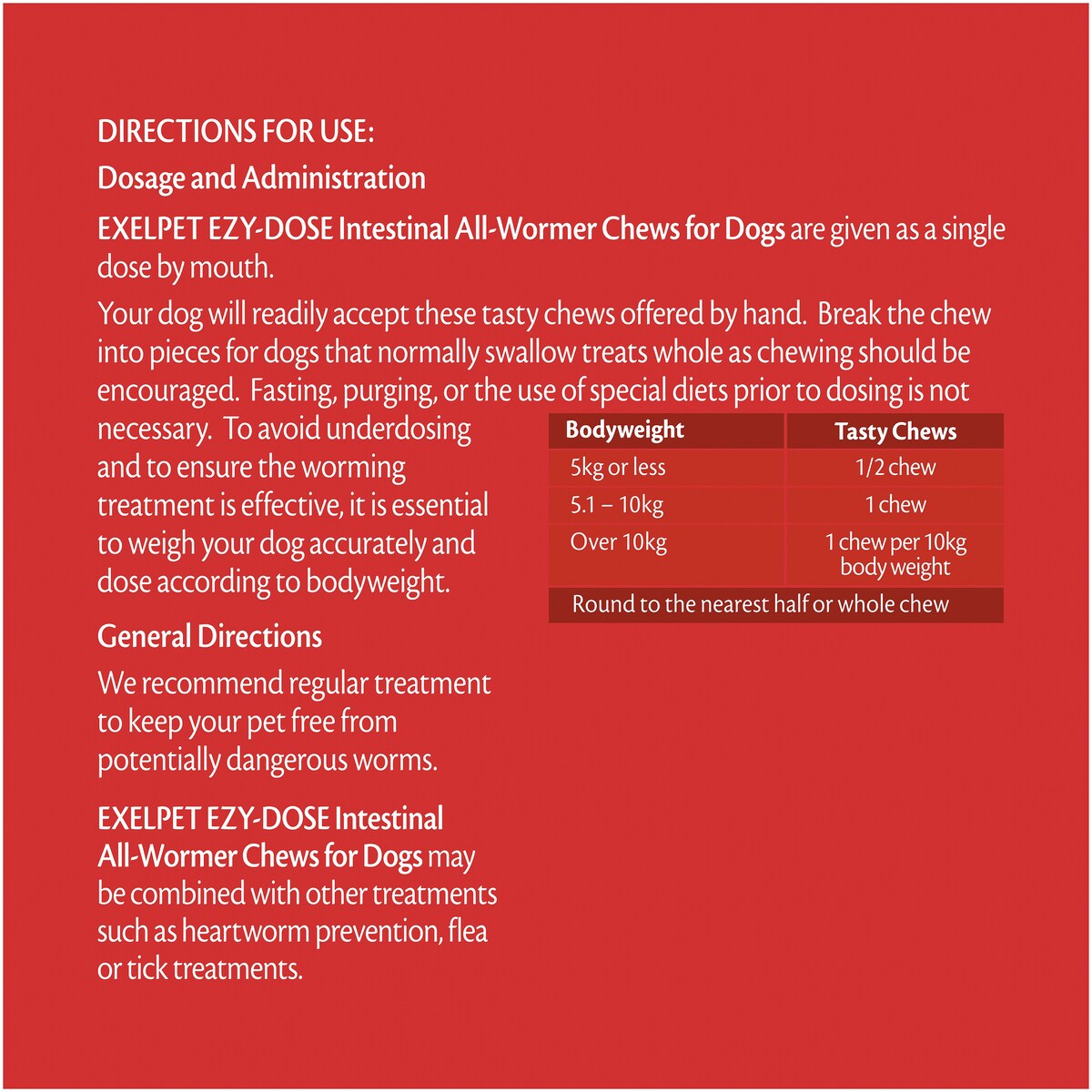 Exelpet Ezy-dose Dog Treatment Intestinal All Wormer 4 Pack