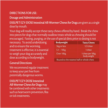 Exelpet Ezy-dose Dog Treatment Intestinal All Wormer 4 Pack