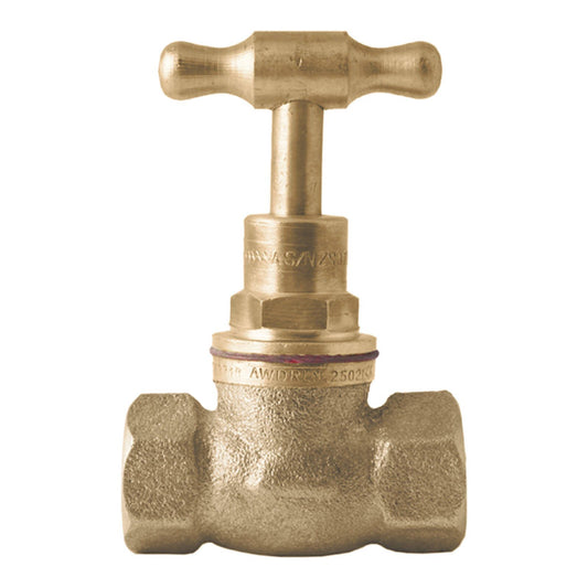 Kinetic Brass Female T Head Stop Cock - 15mm