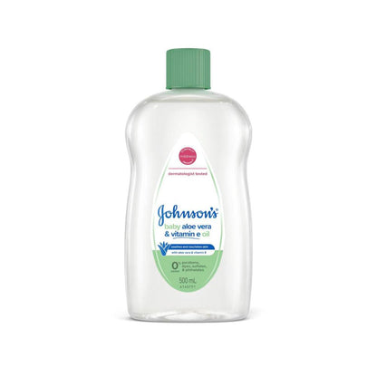 Johnson's Aloe Vera & Vitamin E Gentle Mild Soothing Moisturising Baby Oil - 500mL