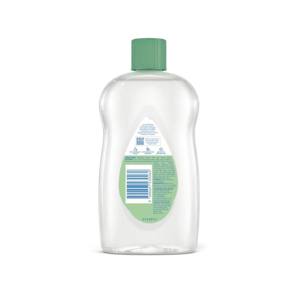 Johnson's Aloe Vera & Vitamin E Gentle Mild Soothing Moisturising Baby Oil - 500mL