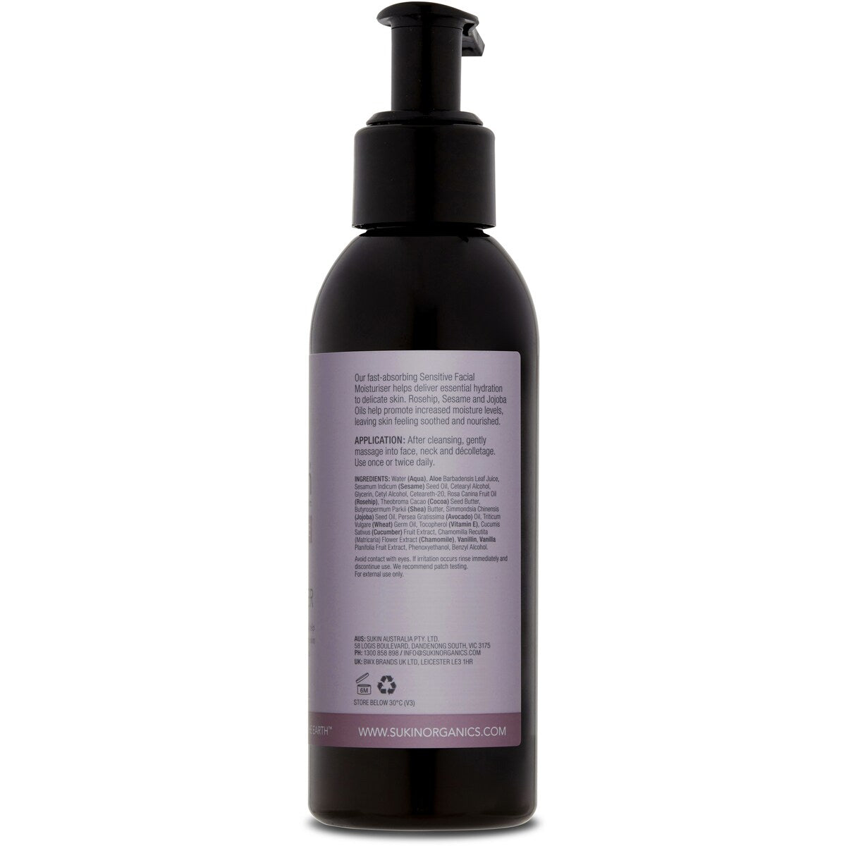 Sukin Sensitive Facial Moisturiser Pump 125ml