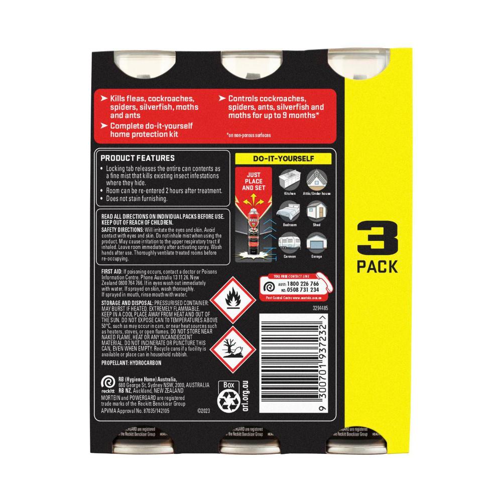 Mortein Powergard Crawling Insect Control Bomb - 3 Pack