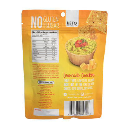 Keto Naturals Almond Flour Crackers Cheddar & Onion - 64g