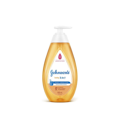 Johnson's 3-in-1 Hypoallergenic Gentle Tear-Free Conditioning Baby Shampoo & eansing Wash - 500mL