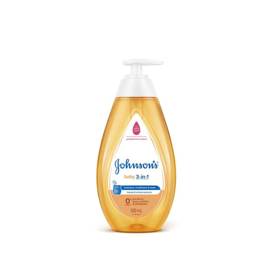 Johnson's 3-in-1 Hypoallergenic Gentle Tear-Free Conditioning Baby Shampoo & eansing Wash - 500mL