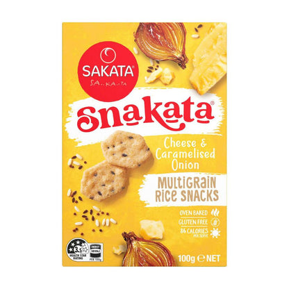 Snakata Rice Snack Crackers Cheese & Onion Multigrain - 100 GRAM