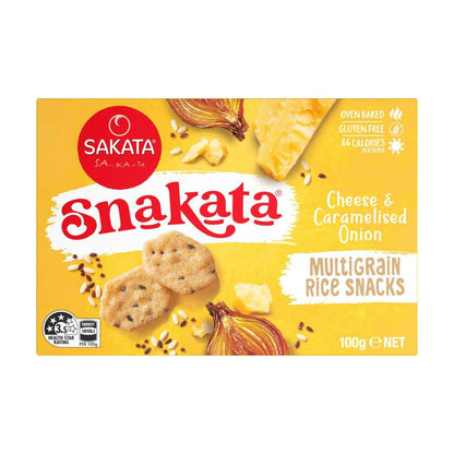 Snakata Rice Snack Crackers Cheese & Onion Multigrain - 100 GRAM