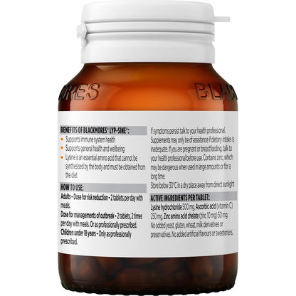 Blackmores Lyp-sine Cold Sore Relief Vitamin Tablets 30 Pack