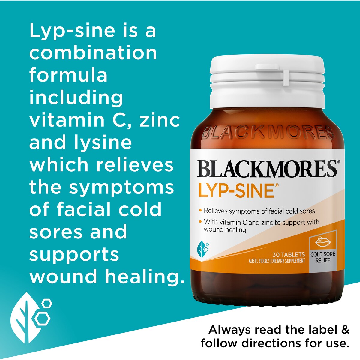 Blackmores Lyp-sine Cold Sore Relief Vitamin Tablets 30 Pack
