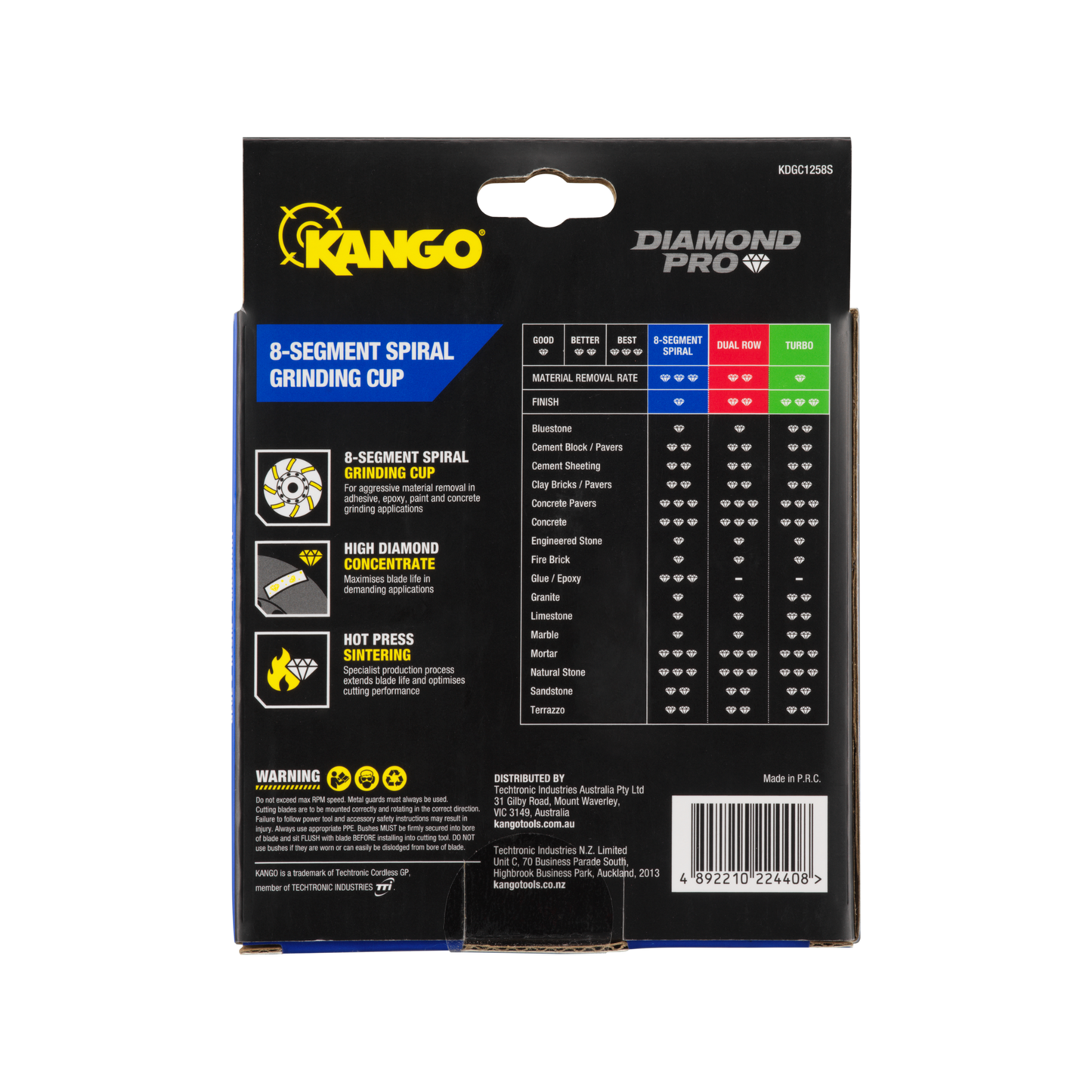 Kango Spiral Diamond Grinding Cup - 125mm - 8 Segment