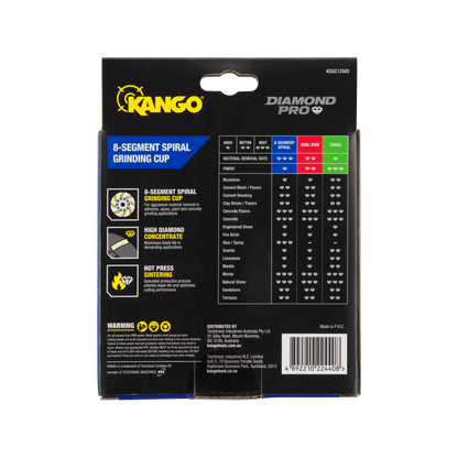 Kango Spiral Diamond Grinding Cup - 125mm - 8 Segment