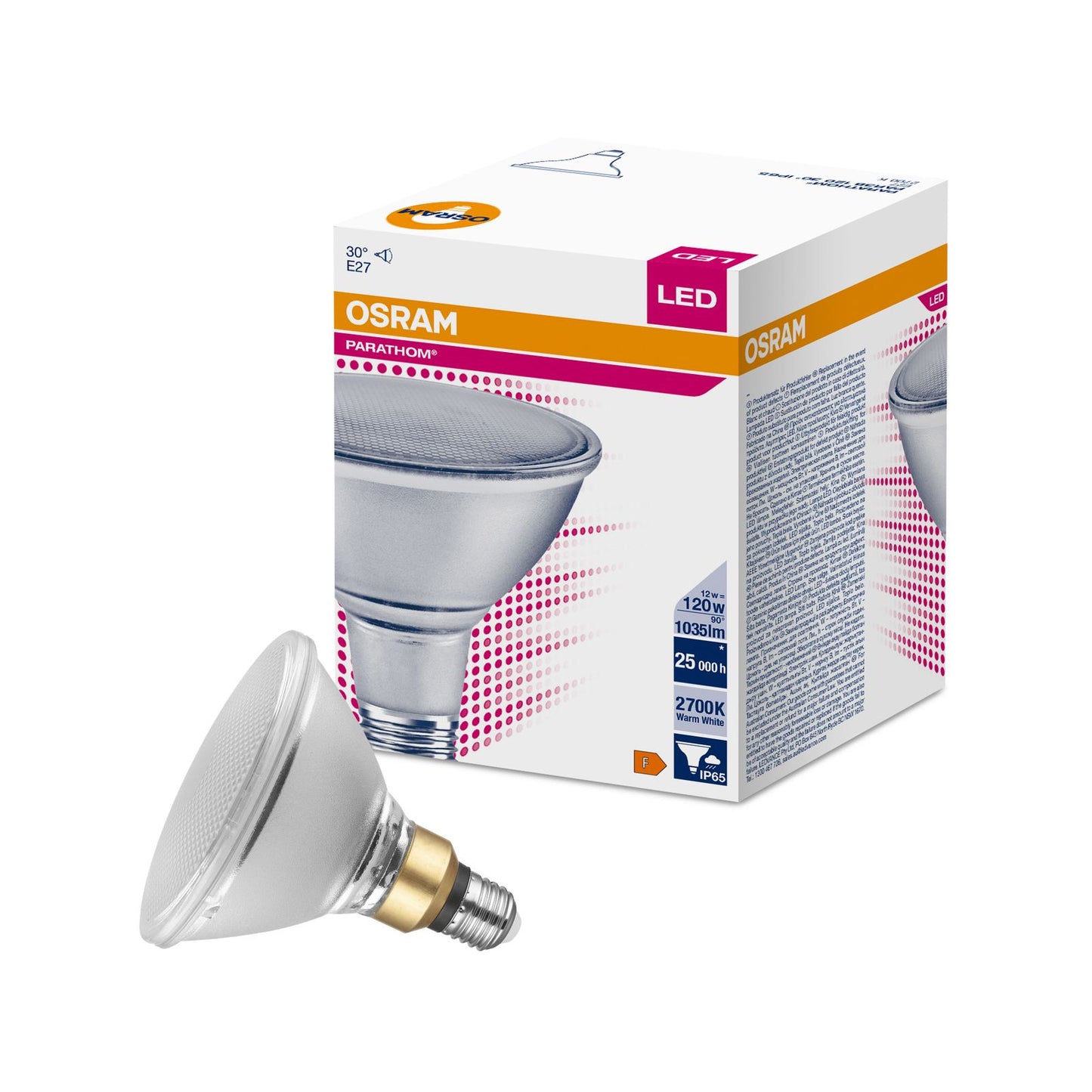 Osram LED PAR38 Light Globe - 12W - 1035lm - IP65